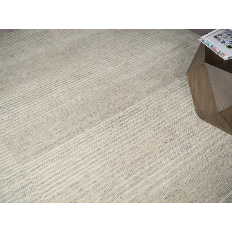 Oslo hand-knotted Ghazni Wool Gray/Cream Area Rug, 10'X14'