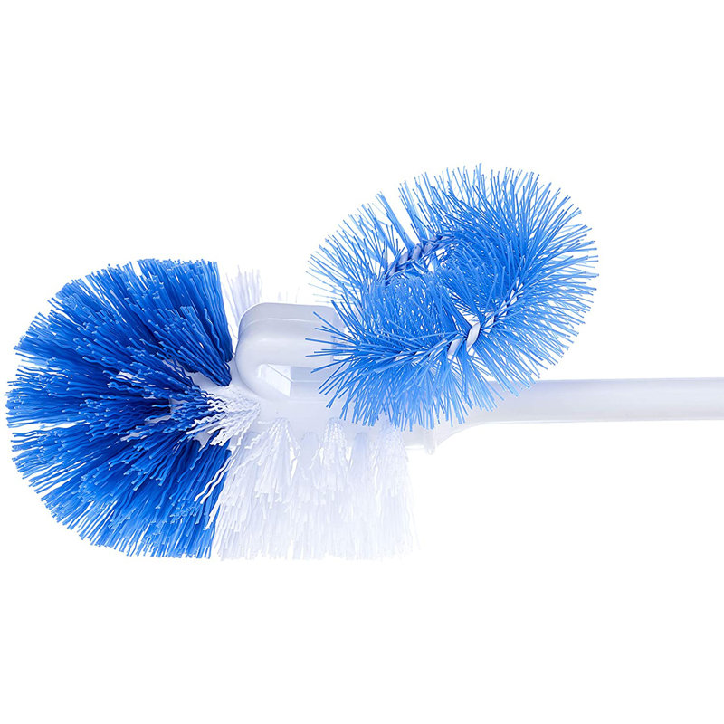 Porte-brosse de toilette 17 po en blanc / bleu