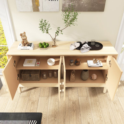 Buffet rustique de ferme l 60 po avec tablettes réglables