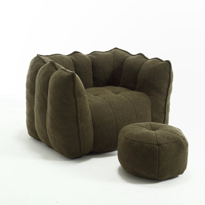Canapé-lit carré confortable avec repose-pieds