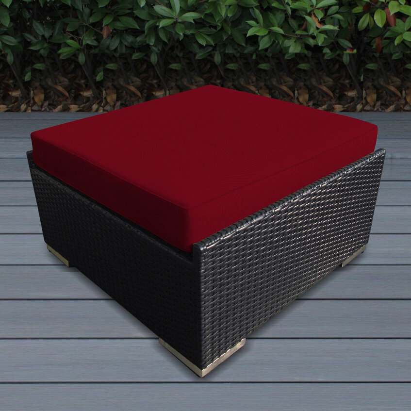 Billyjo Wicker Outdoor Ottoman Latitude Run® 