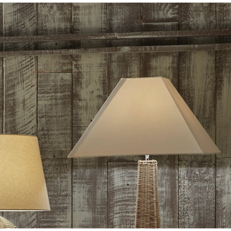 Lorentzen Cotton Tapered Square Lamp Shade, 24cm H x 35cm W x 35cm D, Cream Calico