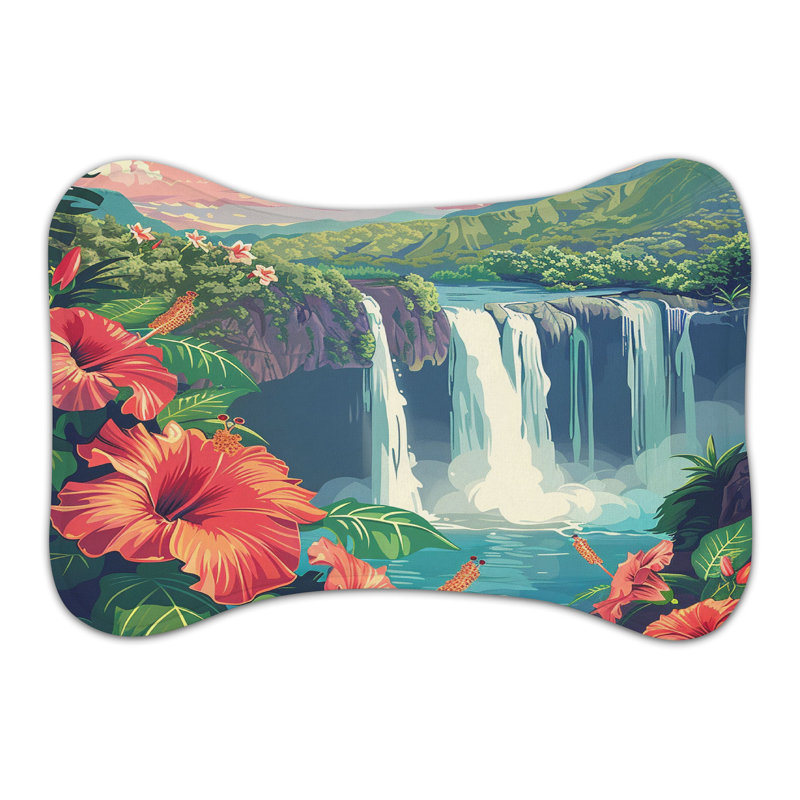 Aloha Cascades - Tapis d'alimentation en os 1 pièce, Grand (14 po)