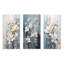 Ensemble de 3 décorations murales en métal bleu et blanc Magnolias-434664160