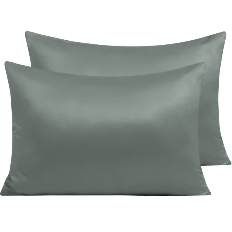  Housse de coussin en microfibre, Gris foncé, Grand