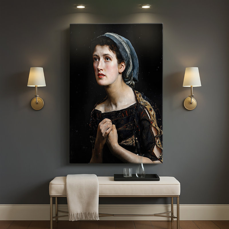 Cassandra, toile tendue par John Collier, 40 po x 60 po