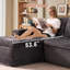 Aucun assemblage requis Canapé modulaire Cloud de 105 po, tissu en velours côtelé moelleux et en peluche, double couche de coussin avec support à ressort-431790655-431790651