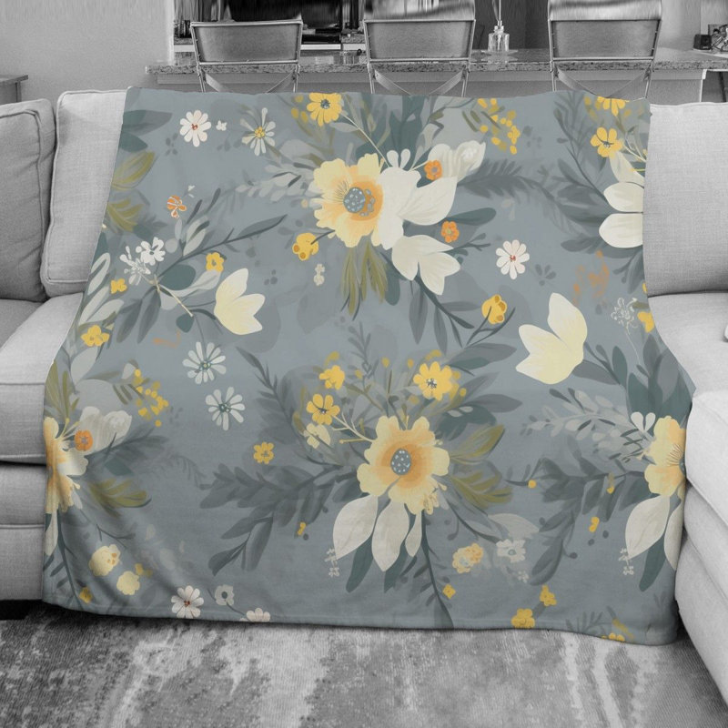 Couverture en molleton Botanical, L 68 po x L 80 po