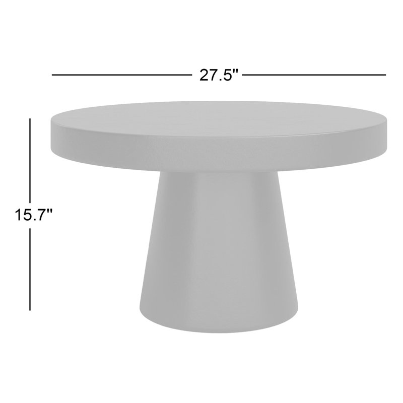 Table basse ronde en béton 27 po Prevelly, Noir