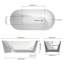 Baignoire autoportante Fslefay 67'' en acrylique, baignoire profonde avec bonde chromé à clapet et trop-plein intégré pour salle de bain spa, blanc brillant