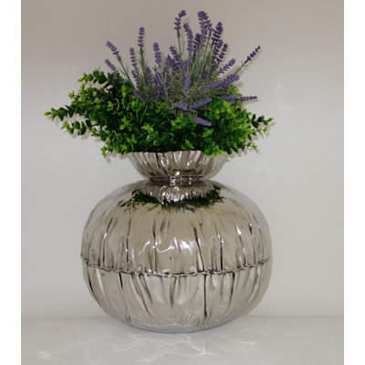 Vase de table en acier inoxydable 13,5 "Schrader