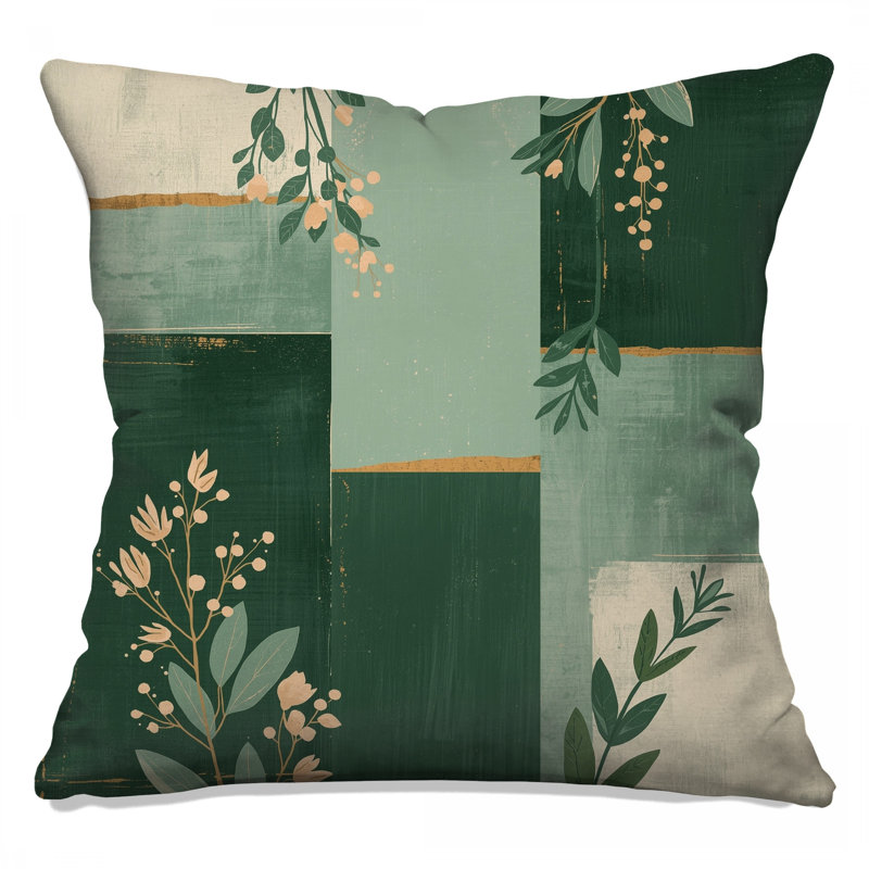 Coussins décoratifs Green Botanical Abstract, 20 x 20 pouces