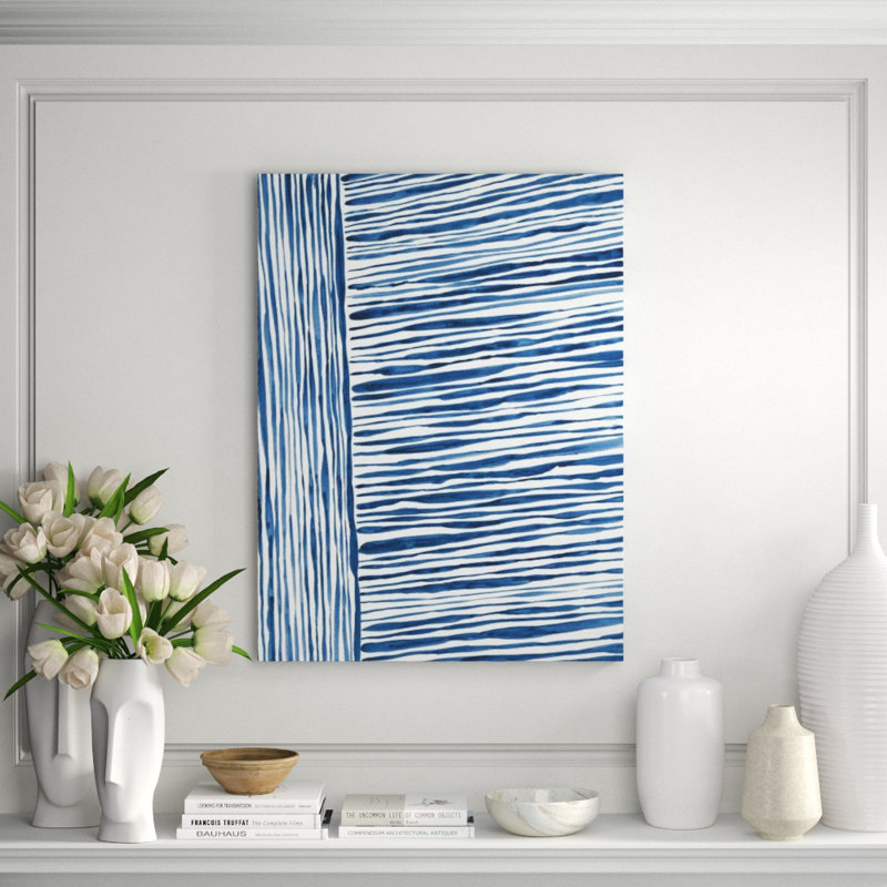 Blue Wood II Painting by Sara Brown, Image Brush Gel, 32" H x 24" W