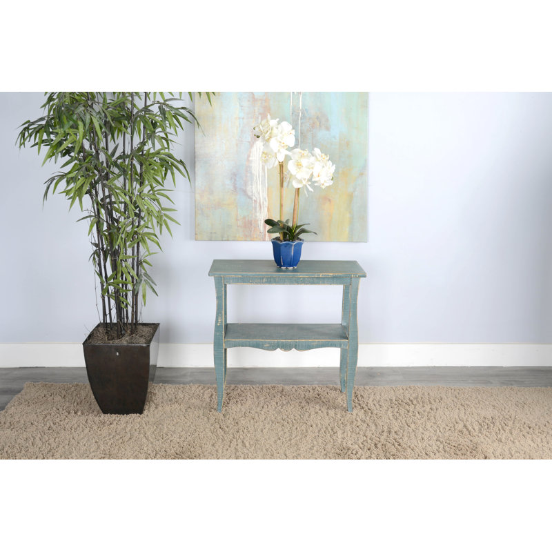 Komor Solid Wood End Table, Sea Grass, 28" H x 28" W x 11" D