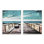 Tranquil Pier Dock Beach Clear Blue Sky Illustration par Ashley Aldridge - ensemble de 2 peintures