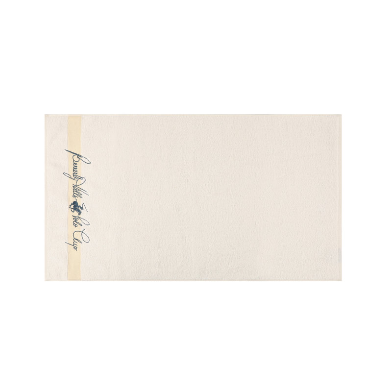 Ensemble de 2 essuie-mains 2 pièces 100% coton, Crème / Bleu foncé