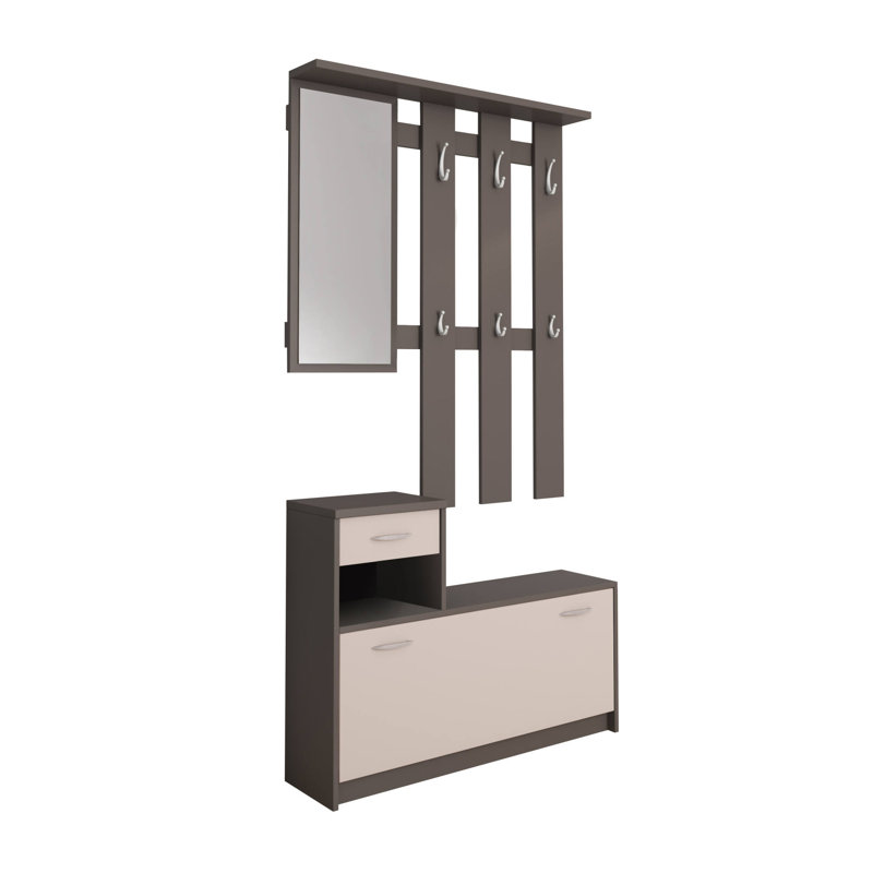 Abeera Flip Down Shoe Storage, White/Anthracite