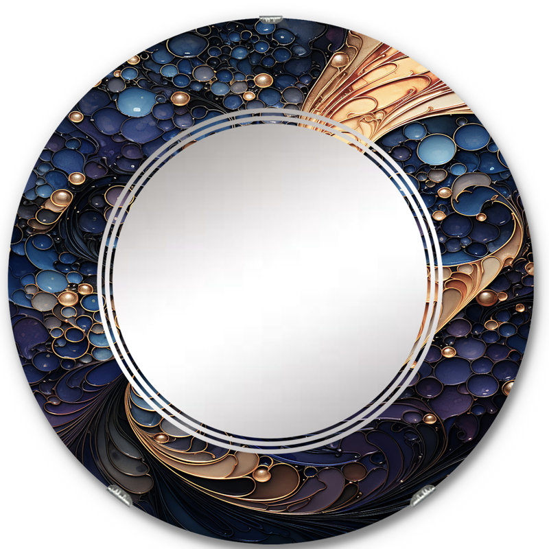 Lagerfeld - Miroir mural moderne rond, 24 po x 24 po