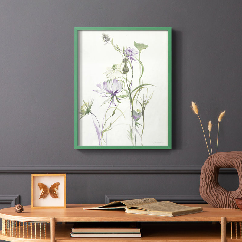 «Late Summer Wildflowers II», reproduction encadrée V30, Vert, H 10 po x l 8 po