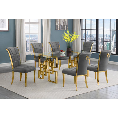 Joneisha Rectangular 79'' L x 40'' W Dining Set
