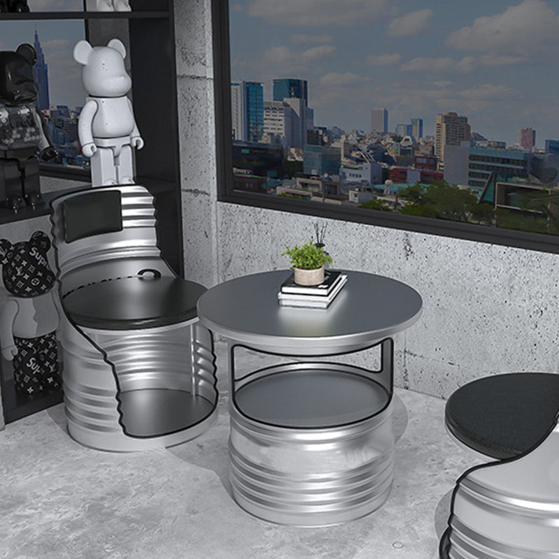 Maicey 3 - Person Pedestal Dining Set, Silver, Silver, 5