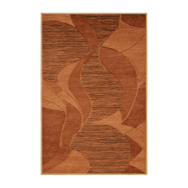 Tapis abstrait lavable à la machine, Rectangle 7 pi x 9 pi