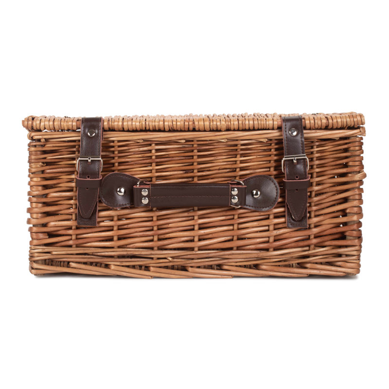 Double Steamed Empty Wicker Hamper Basket, 19cm H x 41cm W x 30cm D