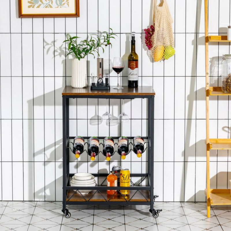 Wood Bar Cart