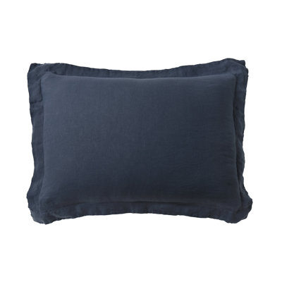 Washed Linen Navy Standard Sham