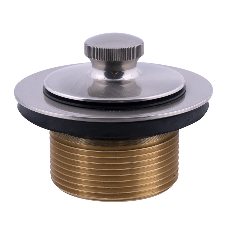 Drain Stopper Tub Drain with Overflow, Brushed Nickel
