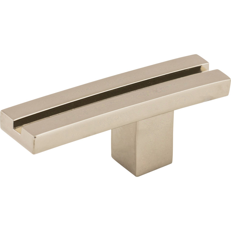 Inset Rail 2 5/8" Length Geometric Knob, Polished Nickel
