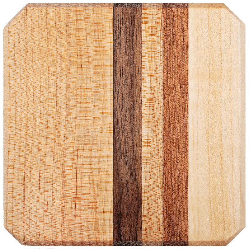 Wood Coaster Set With Holder