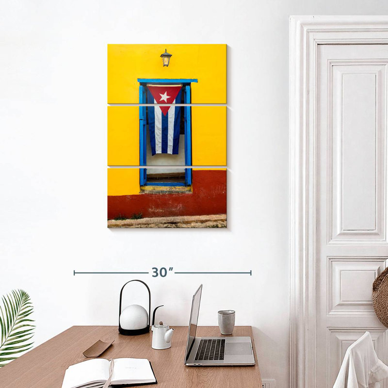 Lilie Hanging Cuban Flag, 32" H x 20" W