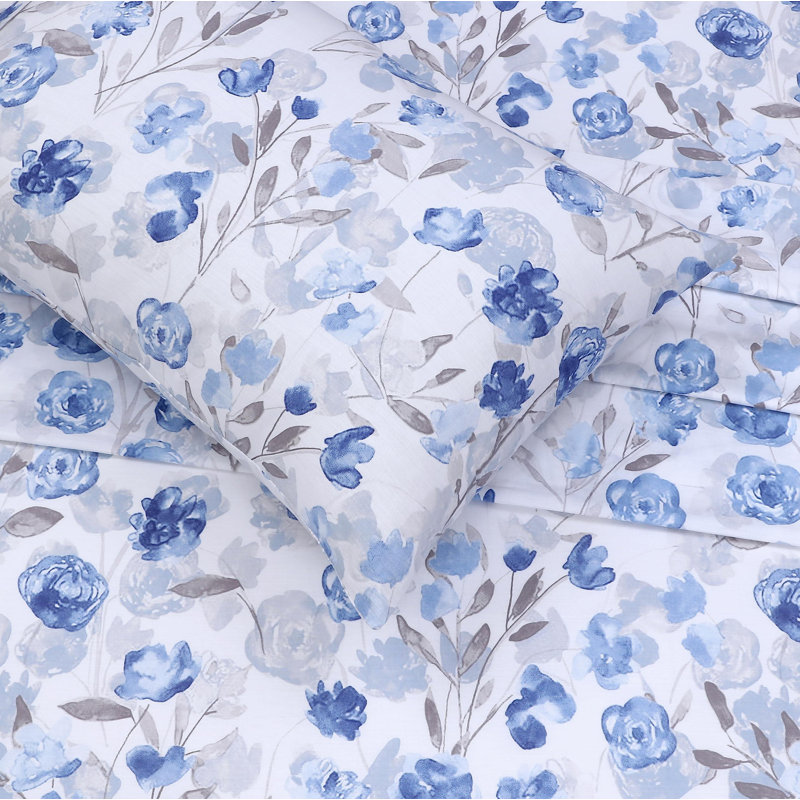 100% Cotton Sheets Sets Soft Crispy Percale Cooling Sheets 16 Inch Deep Pocket Bed Sheets, King Sheet Set with 2 Pillowcase