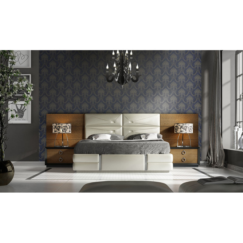 Vegan Leather Panel Bed, Queen