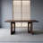 Rectangular solid wood dining table;