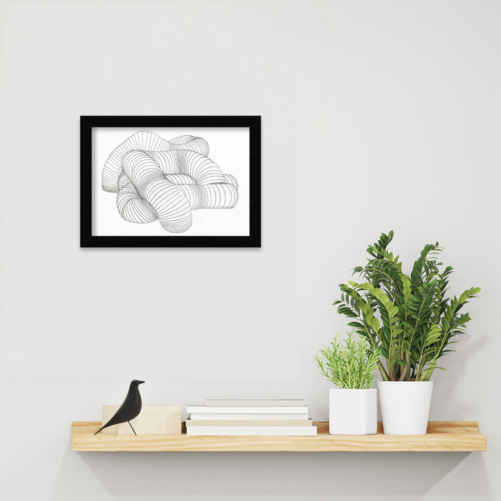 Grudie Hydro Pipes Print by Alex Dunn, 10" H x 13" W x 1" D, Black
