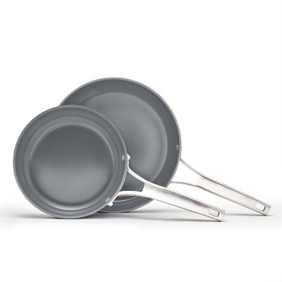 Calphalon  Premier Ceramic Nonstick 8" and 10" Frying Pan Set, Mushroom Gray