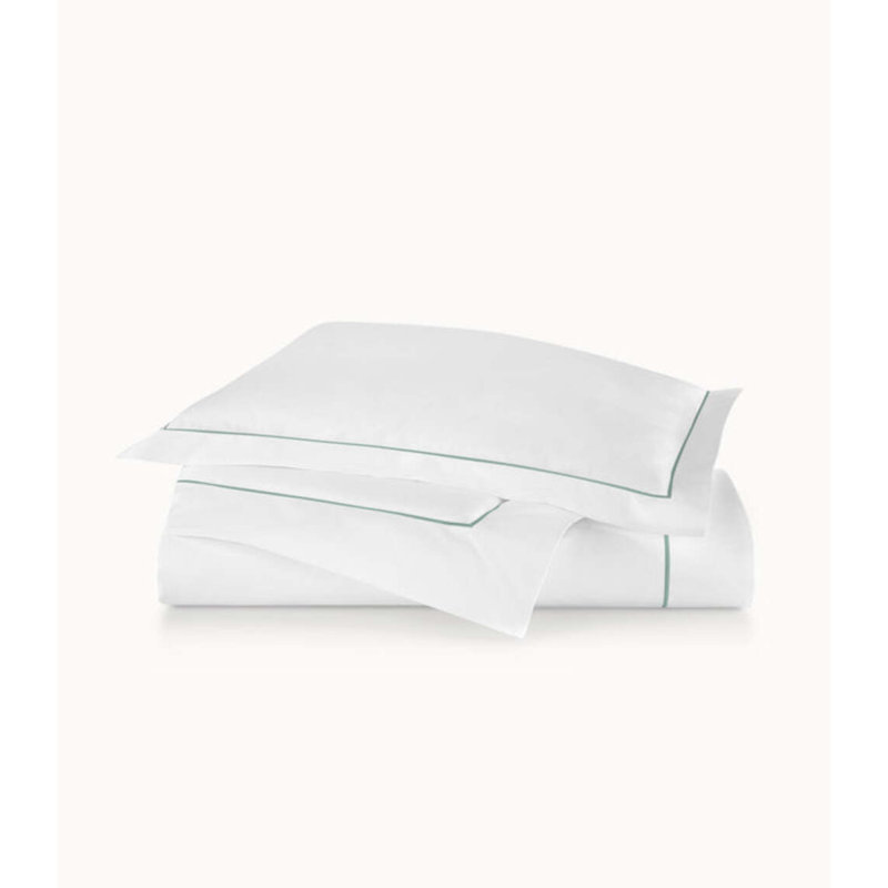 Boutique 100% Cotton Percale Duvet Cover, White/Platinum, King Duvet