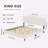 KING-Boucle Upholstered Solid Wood Bed Frame Soft Cloud Headboard Low Profile Bed Frame with RGB LED Lights（No Mattress Included）-119729694-119729697