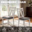 Chaise en bois d'hévéa classique avec coussin en cuir - assise robuste et confortable