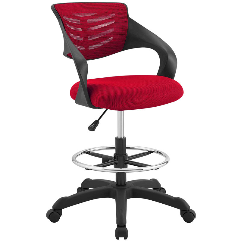 Modway Thrive Mesh Drafting Chair, Red
