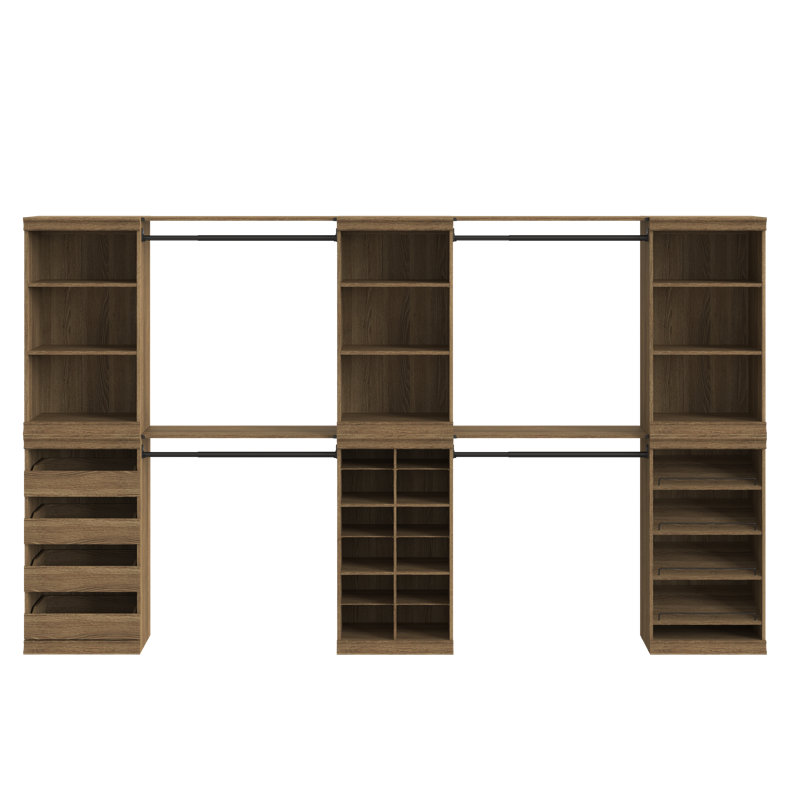 Modular Storage Large Reach In Closet System, Brown