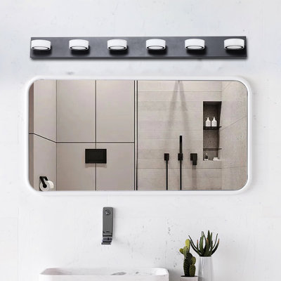 Led Over Mirror Vanity Lights - Black 6- Fixtures, Dimmable, Rotatable, Save Energy, Easy Installation And Setup Bath Wall Rotatable Joint, Energy Saving