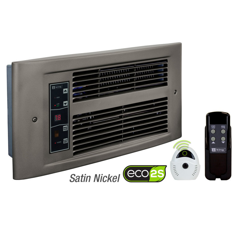 King Electric Electric Wall Mounted Space Heater with Adjustable Thermostat and with Digital Display, Satin Nickel
