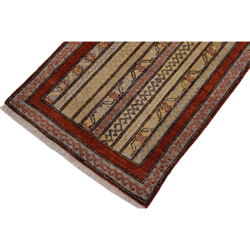 Tapis rouille en laine noué à la main de 1 pi 11 po x 2 pi 11 po Cartley