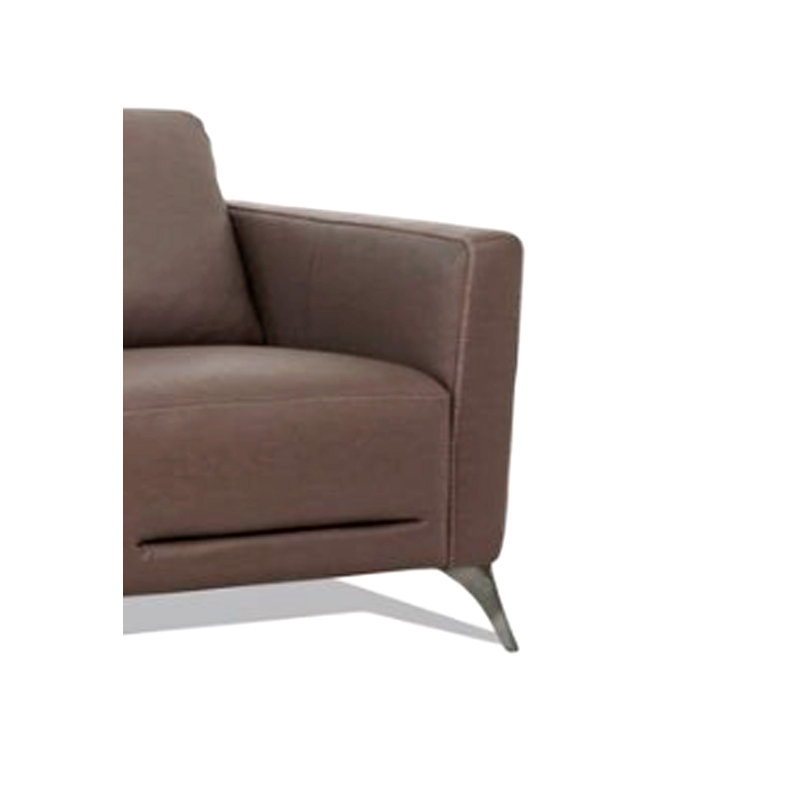 Causeuse en cuir taupe de Malaga (assemblée)