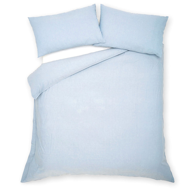 Percale Duvet Cover, King Comforter + 2 Shams, Blue