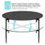 Table ronde avec plateau interchangeable en bois et verre