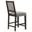 2 tabourets de salle à manger gris, style transitionnel, rembourrage confortable, ton de bois et tissu intégré 2 sièges de bar essentiels, siège rembourré doux, matériau de finition